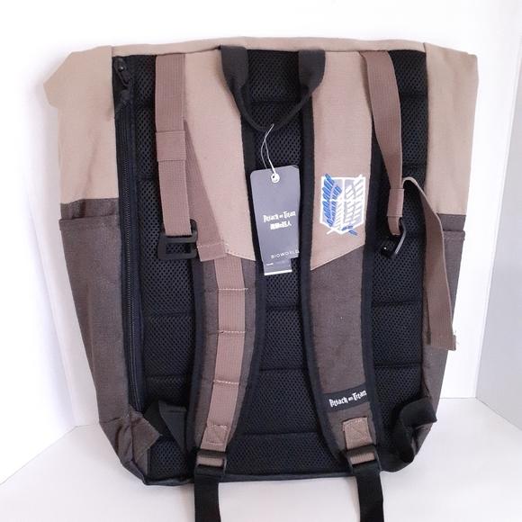attack on titan roll top backpack